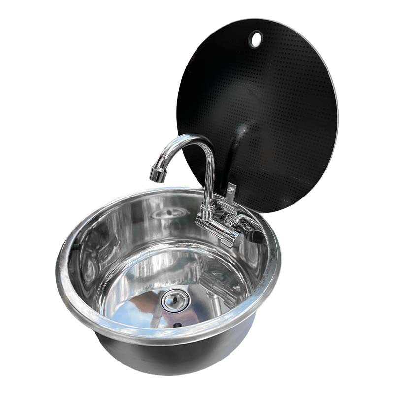 Kitchen - Wastafel Bundar RV dengan Tutup Lipat