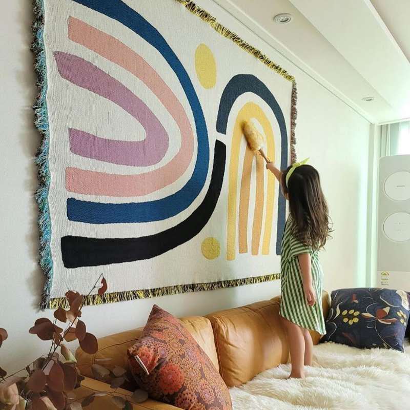 Boho Throw Blanket Fringe - Tekstil City Ins selimut katun tebal