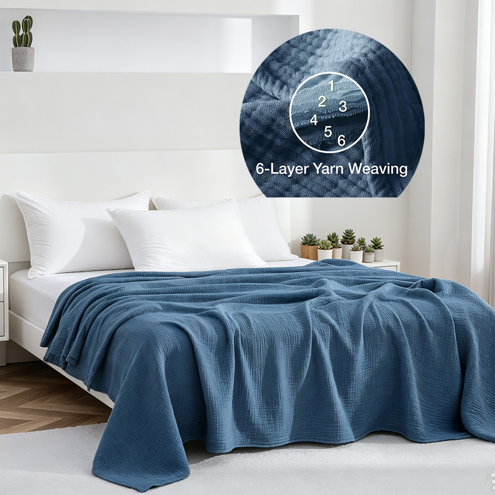 Muslin Cotton Bedspread - Selimut Muslin Katun 6 Lapis, Selimut