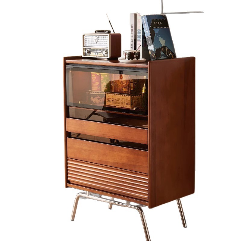 Storage & Organization - Lemari kayu solid bergaya Nordik, penyimpanan