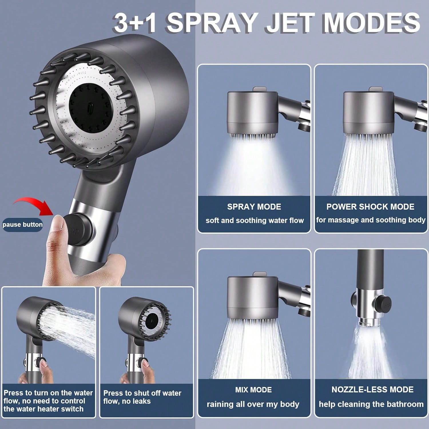 Kepala Shower Genggam Bertekan - High Pressure Shower Head Handheld ulasan dan harga