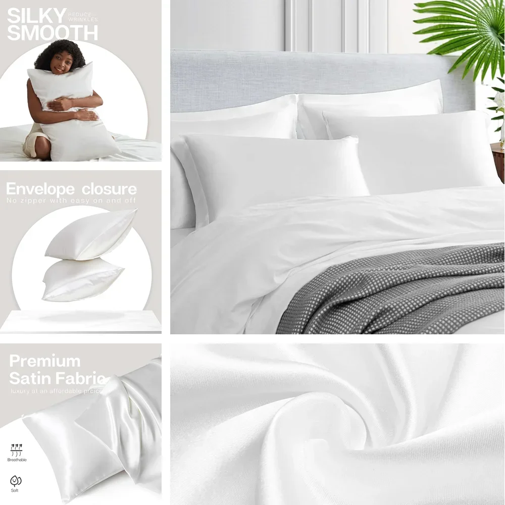 2 pak sarung bantal Satin untu - Satin Silk Pillowcase Hair Skin ulasan dan harga