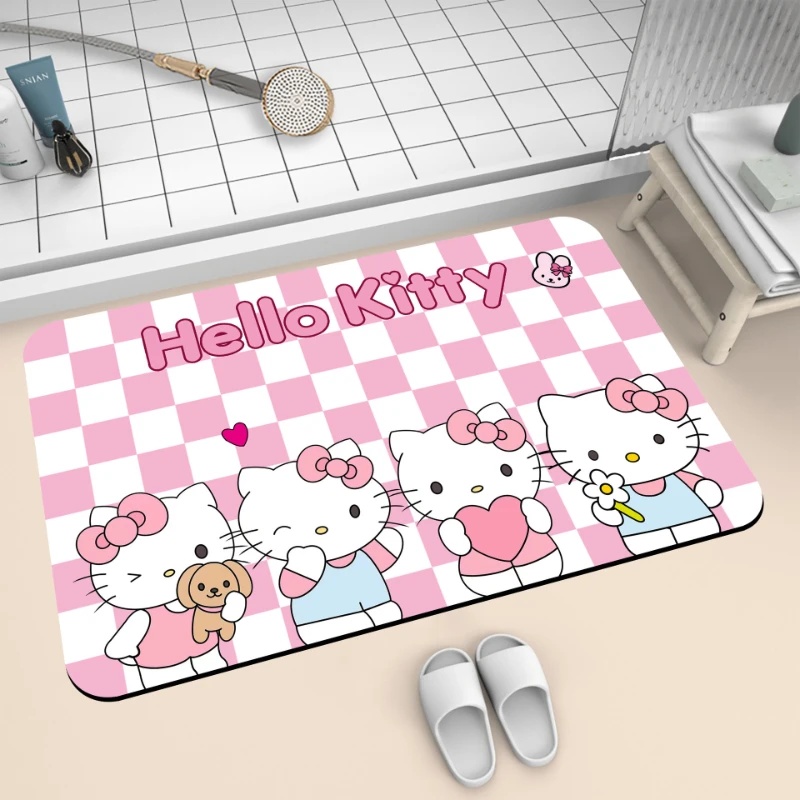 Keset Kamar Mandi Hello Kitty  - Quick Dry Diatomite Bath Mat ulasan dan harga