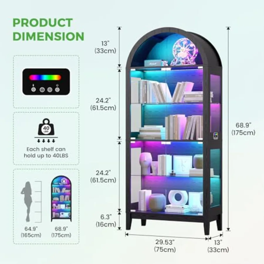 Lemari pajangan dengan kaca le - Lighting ulasan dan harga