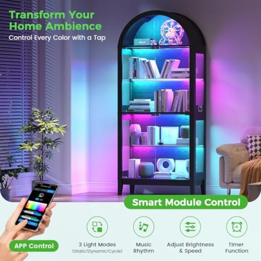 Lemari pajangan dengan kaca le - Lighting ulasan dan harga