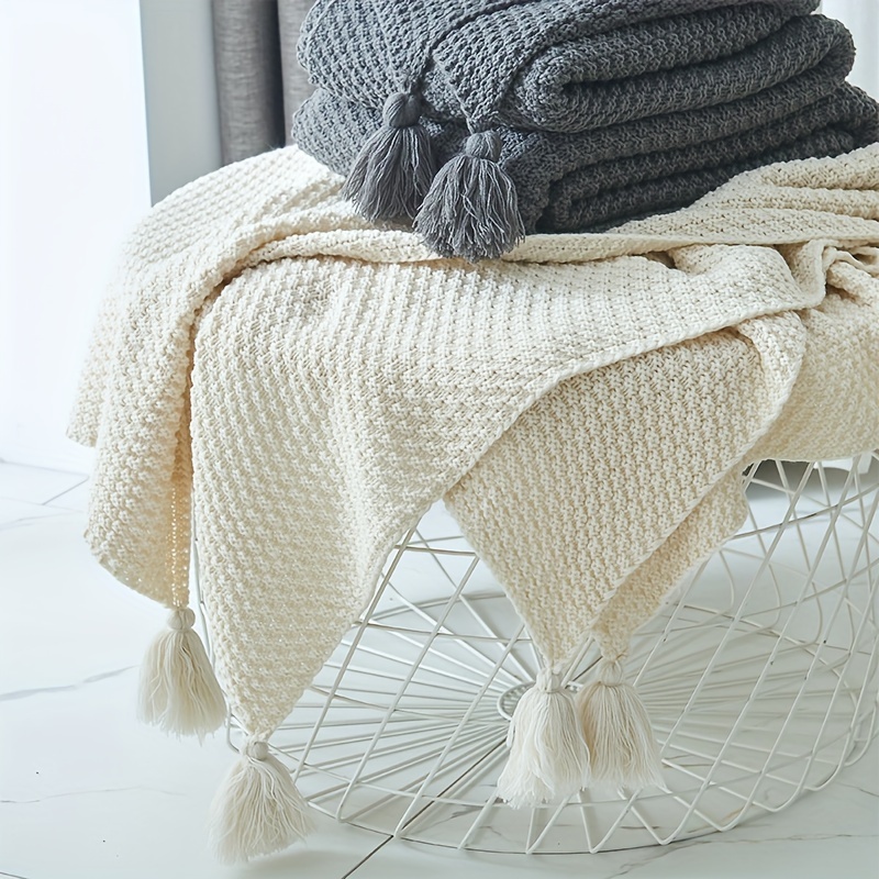 Selimut Rajut Boho dengan Rumb - Boho Throw Blanket Fringe ulasan dan harga