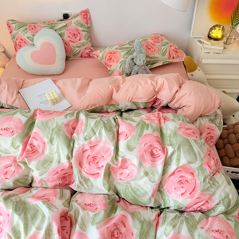 Set Penutup Selimut Mawar Mera - Duvet Cover Sets With Zipper ulasan dan harga