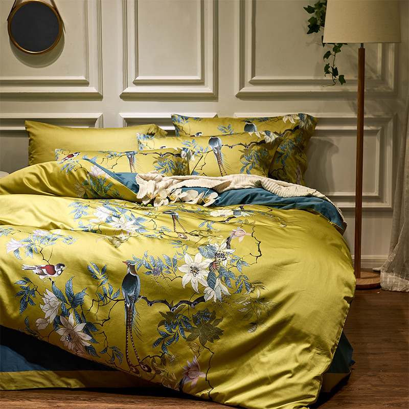 Set tempat tidur katun mewah 6 - Aesthetic Floral Duvet Cover ulasan dan harga